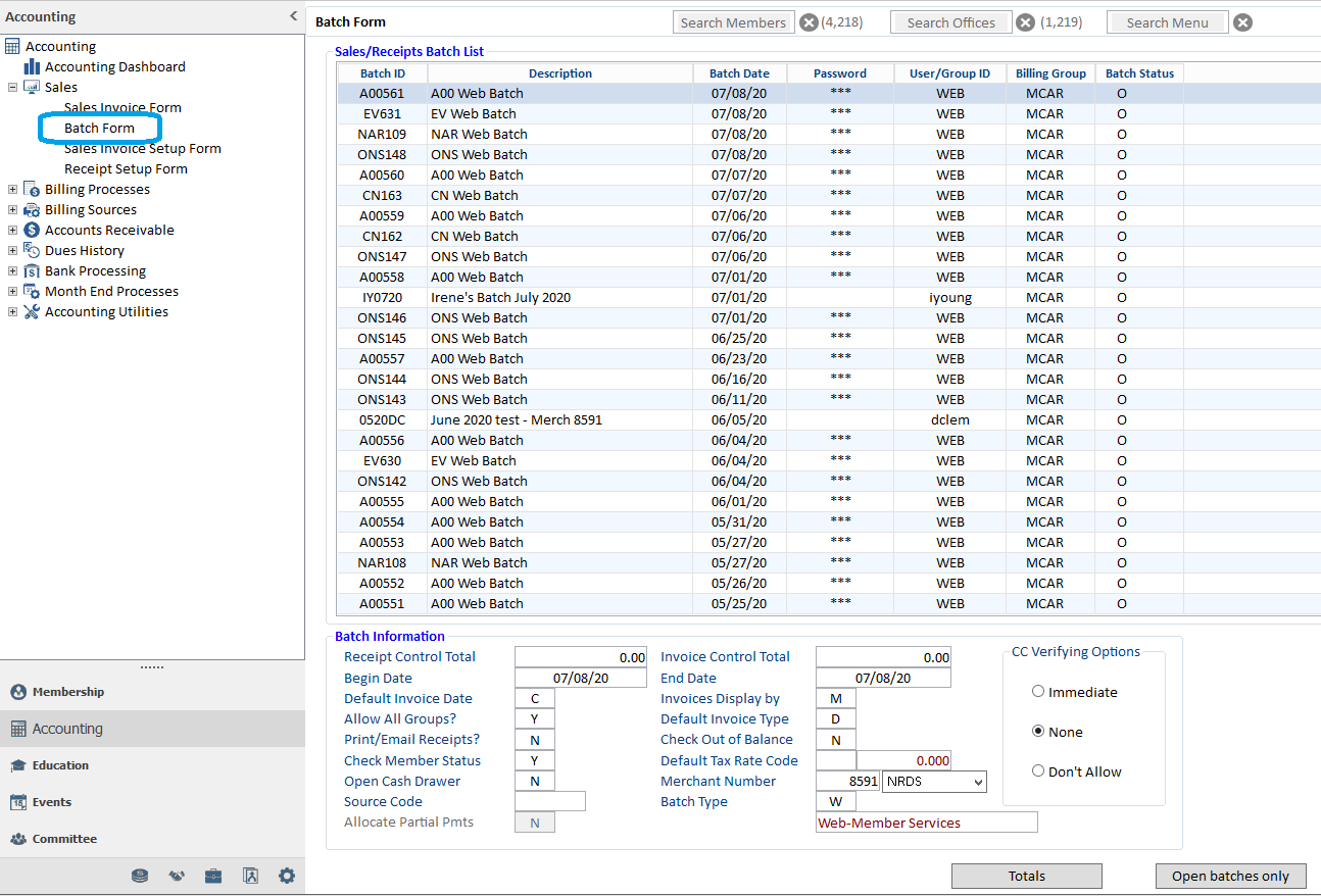 IMS accts rec batch 1