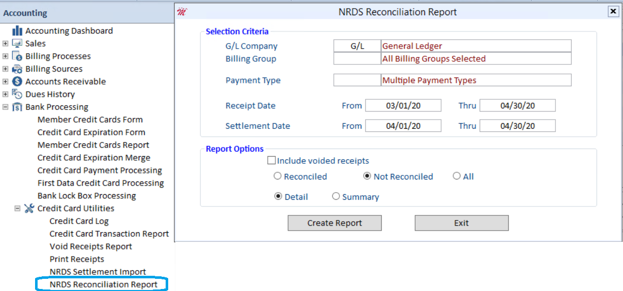 NRDS reconciliation report 2