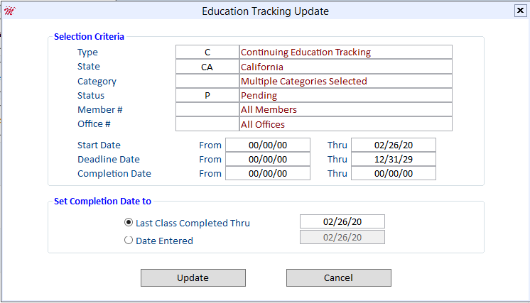 common coe track error no pending 5