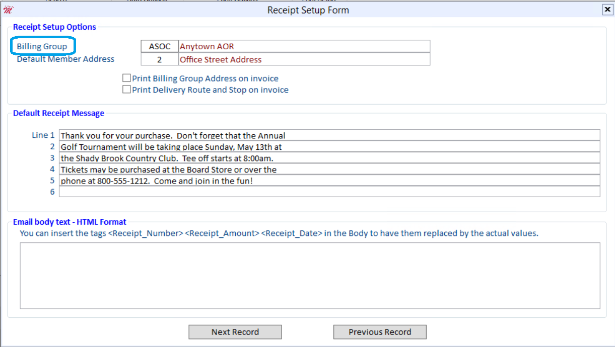 modify inv rec message 2