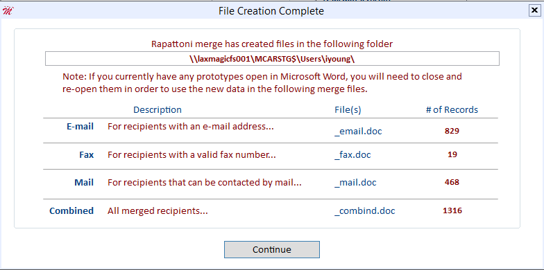 locate merge files 1